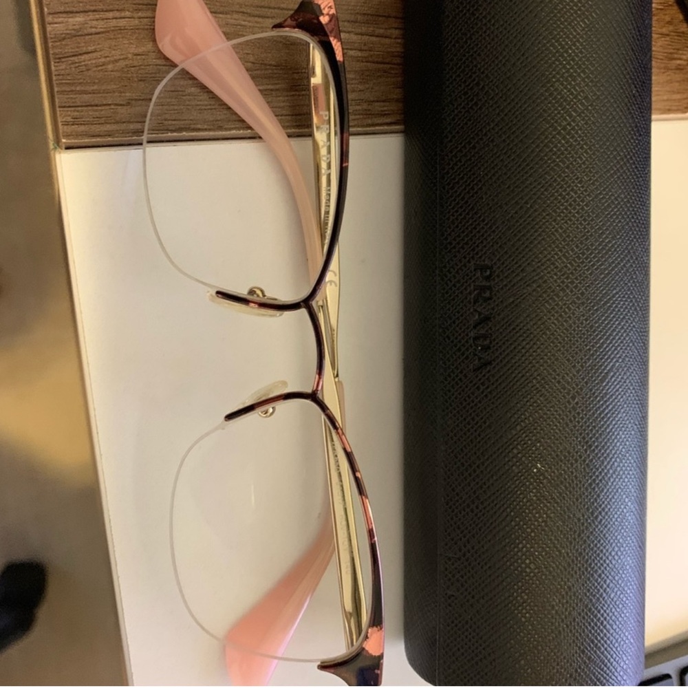 Prada Pink and Gold Frame Glasses